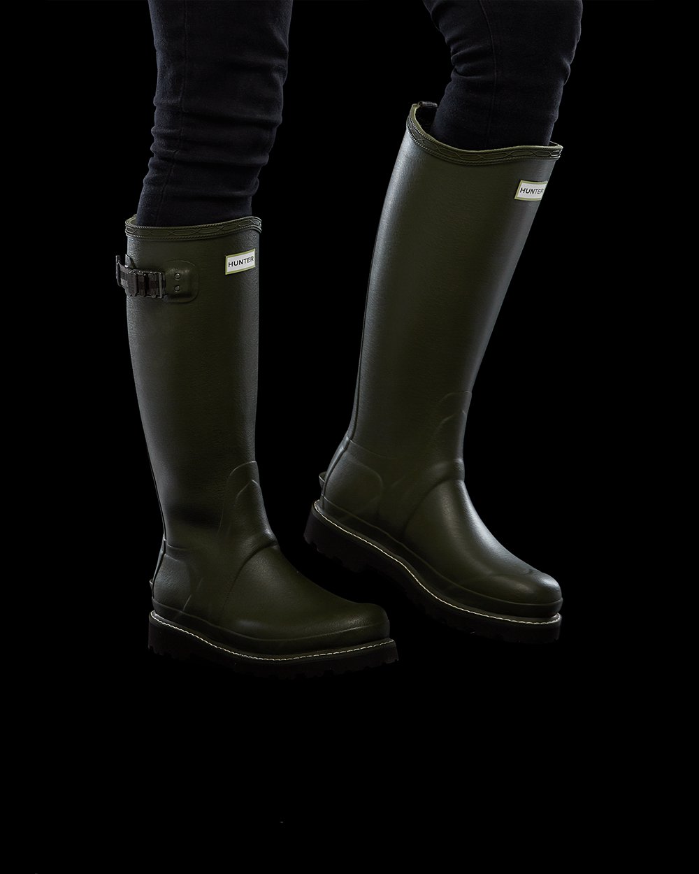 Botas De Altas Hunter Mujer Balmoral Poly-Lined - Verde Oscuro Oliva - Argentina 0926HDRGV